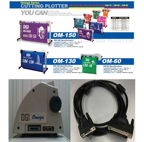 Cáp Kết Nối Máy Vẽ Cắt Decal DGI Omega Vinyl Cutter Plotter RS232C DB25 Male to DB9 Female For DGI OM-40 OM-60 OM-80 OM-100 OM-130 OM-150 Cable Length 5M