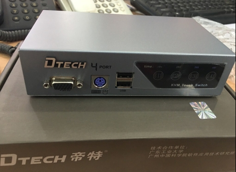 KVM Switch 4 Port VGA USB And PS2 Chính Hãng DTECH DT-8041