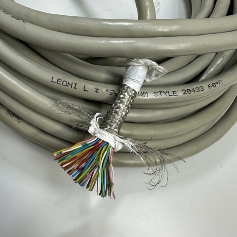 Cáp Điều Khiển 1M 3.3ft Shielded Cable LEONI L 50 Core x 0.12mm² 28AWG 60°C 300V Multi Pair OD 8.5mm Grey For Signals Servo Motor Encoder, Industrial I/O Communication