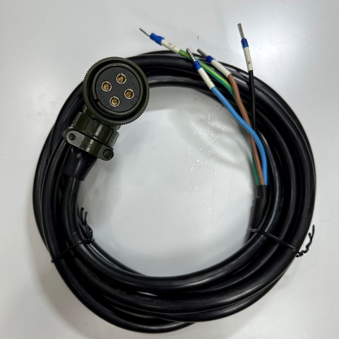 Cáp 3M 10ft Mitsubishi Yaskawa Servo Motor Power Supply Cable Connector YONGJIN 22-22S 4 Pin Female to 4 Core Open End