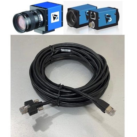 Dây Cáp Mạng F-GEVPT-10-P Dài 10M GigE CAT5E SFTP RJ45 Horizontal Locking Screws For GigE Camera Công Nghiệp