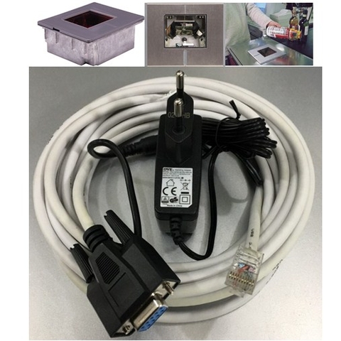 Bộ Cáp Và Sạc Máy Quét Mã Vạch Honeywell 54-54667-14 Serial RS232 Cable Coiled 5M 5V External Power White For Honeywell Horizon MS7600 MS7625