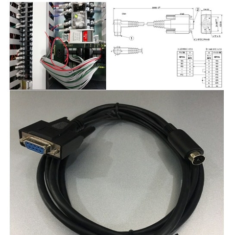 Cáp PLC Programming Panasonic AFC8503 Cable RS232C DB9 Female to Mini Din 5 Pin Male Connector For PLC to PC or PLC to HMI Length 1.8M