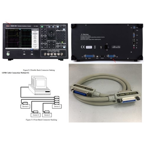 Cáp Máy Kiểm Tra An Toàn Điện Tonghui TH2851-080 Precision TH26033 IEEE488/GPIB Interface Connection Cable IEEE-488 GPIB to IEEE-488 GPIB Length 1M