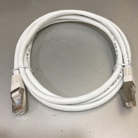 Dây Nhẩy Chuẩn Công Nhiệp DINIC PAT-2-W RJ45 CAT5E FTP PVC UL 26AWG Ethernet Patch Industrial Ethernet Network Patch Cord Straight Through Cable White Length 2M