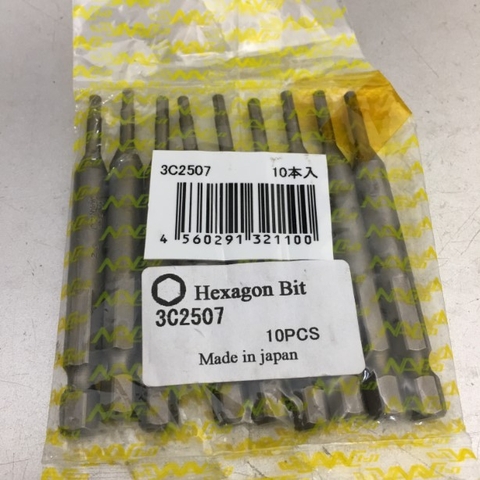 Bộ Lục Giác Hexagon Bit 3C2507 Size 2.5mm 1 Bộ 10PCS