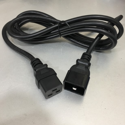 Dây Nguồn 2.5M 8ft Cisco CAB-C19-CBN Jumper Power Cord C20 to C19 16A 250V 3x2.08mm² 14AWG UL SJT Cable OD 10mm Conditions 105°C Well Shin