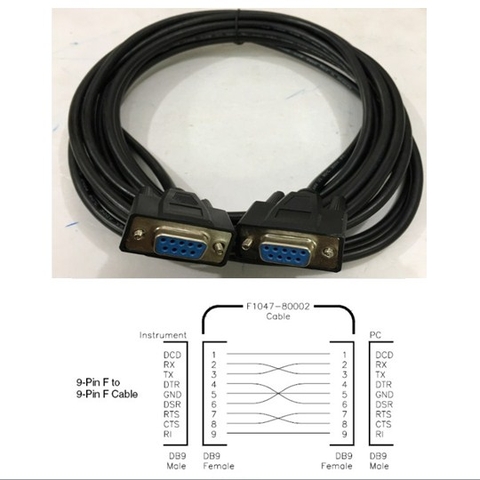 Cáp Kết Nối Agilent RS232-61601 Cross Cable Female to DB9 Female PVC Black Length 5M