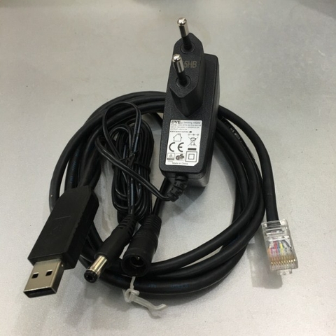 Bộ Cáp Và Sạc Máy Quét Mã Vạch Honeywell 46-46640 USB Coiled 5V External Power Cable USB to RJ50 10P10C For Honeywell Horizon MS7600 MS7625 Black Length 1.8M
