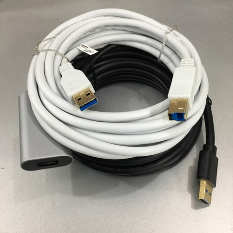 Cáp Tín Hiệu USB 3.0 10M Aluminium Extension Cable USB 3.0 Type A to B Male SuperSpeed UNITEK Y-3004 For Industrial Camera AVer CAM Video Room Logitech Group Video