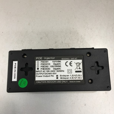 Adapter POE 55V 0.62A 30W Gigabit PoE Injector 10/100/1000Mbps POE+ IEEE 802.3AT For OEM Cisco Meraki MA-INJ-4-US MR 802.3at PoE Injector by Cisco Meraki