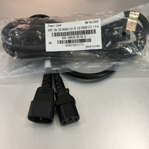 Dây Nguồn Máy Chủ Hitachi 043-100210-03-UL-S Power Cord C13 to C14 10A 250V 3x1.0mm² 18AWG For UPS PDU APC ARES Eaton Emerson Và Server Rack Length 1.5M