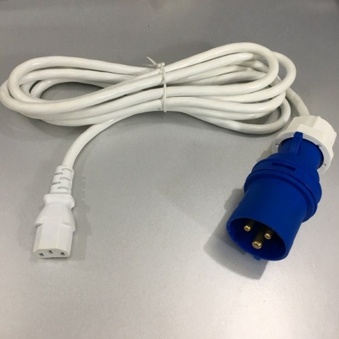 Dây Nguồn IEC 309 16A 250V IP44 to IEC C13 10A 250V H05VV-F 3x1.0mm² White Cable Length 3M