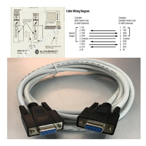 Cáp Lập Trình 1747-CP3 Serial Cable White 3M For Allen Bradley PLC SLC 5/03 SLC 5/04 & SLC 5/05 PLC Programming RS232 Computer to PLC