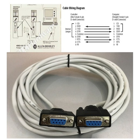 Cáp Lập Trình 1747-CP3 Serial Cable White 5M For Allen Bradley PLC SLC 5/03 SLC 5/04 & SLC 5/05 PLC Programming RS232 Computer to PLC