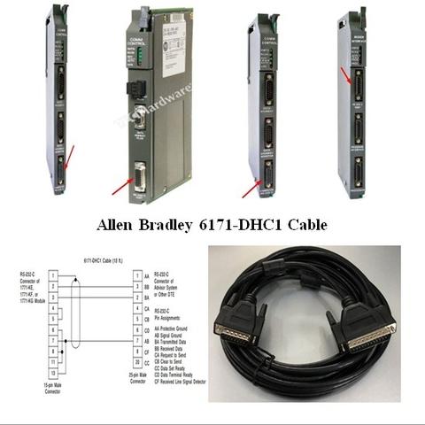 Cáp Lập Trình Allen Bradley 6171-DHC1 RS232C Cable DB15 Male 2 Row 15 Pin to DB25 Male Length 5M