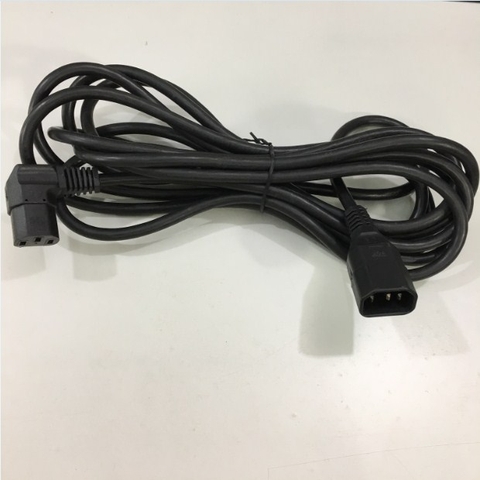 Dây Nguồn Cisco Chữ L 90 Độ Vuông Sang Góc Trái PDU AC Power Cord IEC C14 to IEC C13 Left Angle 10A 250V 3x1.0mm² Length 4.6M