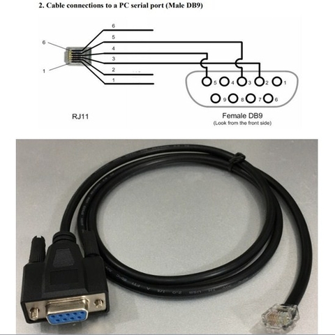 Cáp Cấu Hình Nối Tiếp ConneXium Switch Schneider 490NTRJ11 Cable RJ11 6Pin 6P6C to Com RS232 DB9 Female Length 1.5M