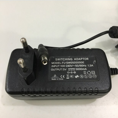 Adapter 5V 5A Original FJ-SW0505000E Connector Size 5.5mm x 2.1mm