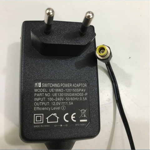 Adapter 12V 1.5A UE18W2-120150SPAV For Camera SONY EVI-D100P Connector Size 5.0mm x 3.5mm
