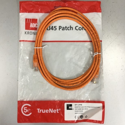 Dây Nhẩy Original Patch Cord Lan Network ADC Krone 6451 5 097-30 Cat5e UTP 8 Wire Full Straight-Through Cable Orange Supports 10/100/1000 Ethernet Length 3M