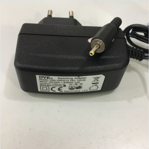 Adapter 12V 1A DVE DSA-12PFG-12 Connector Size 2.5mm x 0.7mm