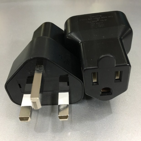 Rắc Chuyển Nguồn Adapter BS1363 UK Plug to NEMA 5-15R Connector 3 to 3 Pin 13A 250V Well Shin WS-157