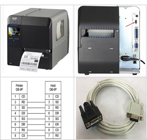 Cáp Máy In Mã Vạch Tem Nhãn Công Nghiệp Industrial Label Printer SATO CL4NX CL6NX RS232C Interface RS232 DB9 Female to DB9 Male Cable Grey Length 3M