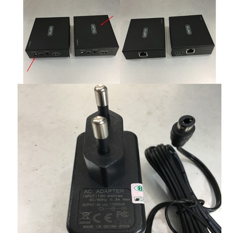 Adapter 5V 1A Original Unitek For Bộ Chuyển Đổi Tín Hiệu Unitek V101A HDMI Network Ip Extender 150 Meters Sender  Connector Size 5.5mm x 2.1mm