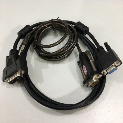 Bộ Combo Cáp Lập Trình Siemens 6XV1440-2KH32  Connection Cable RS232 DB9 to 15 Pin D Sub DB15 Female Và USB to RS232 UNITEK Y-105