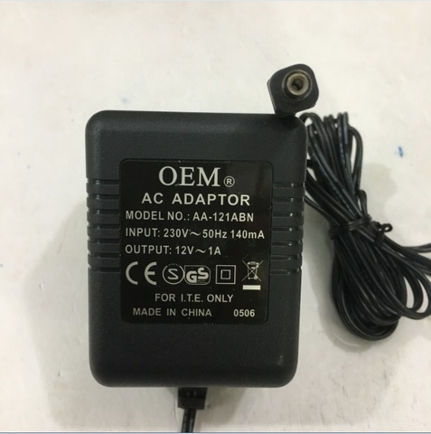 Bộ Chuyển Đổi Nguồn Adapter AC To AC 12V 1A OEM AA-121ABN Power Supply Connector Size 5.5mm x 2.1mm