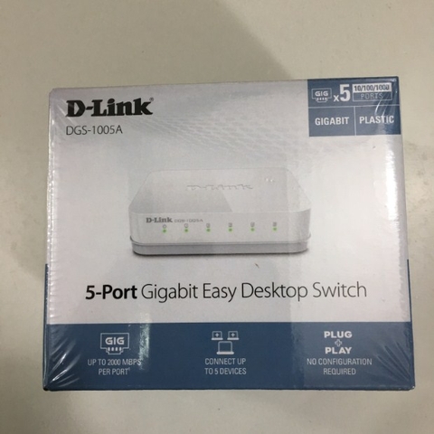Thiết Bị Chia Mạng Ethernet LAN RJ45 Network Switch D-LINK DGS-1005A 5 Port Gigabit 10/100/1000M