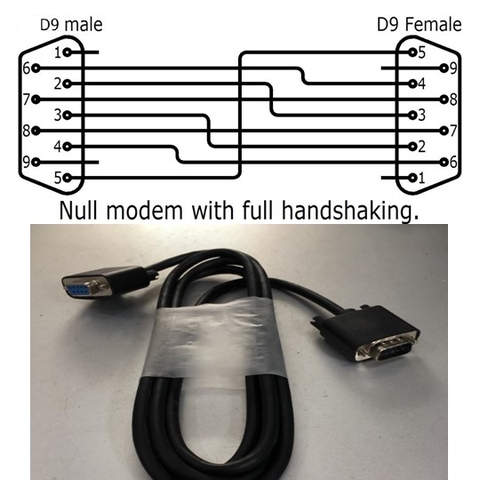 Cáp RS232 Chuẩn Chéo DB9 Male to DB9 Female Null Modem With Full Handshaking Length 1.8M