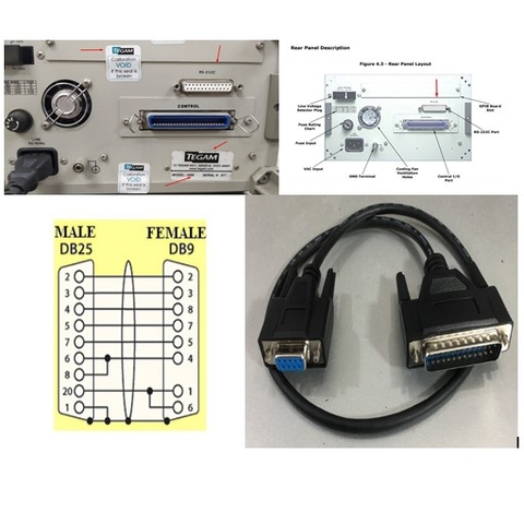 Cáp Kết Nối Thiết Bị Đo Phân Tích Trở Kháng RLC TEGAM 3550 Với Máy Tính Cable  RS-232C Null Cable DB9 Pin Female to DB 25 Pin Male 740570-6 Black Length 0.5M