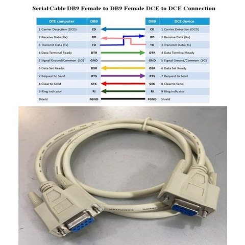 Cáp RS232 Chuẩn Chéo Hàng Chất Lượng Cao DB9 Female to DB9 Female Cable Length 1.5M