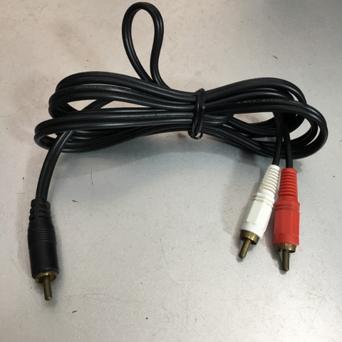 Cáp Tín Hiệu Âm Thanh Audio 1 RCA AV Male to 2 RCA Male Y Splitter Video Cable OEM Length 1.8M