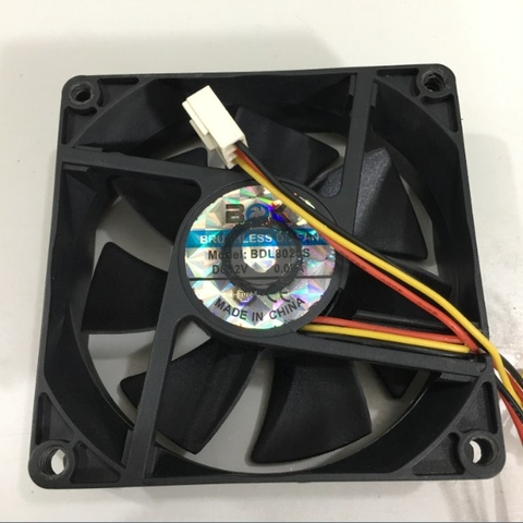 Fan BOK BDL8025S 80x80x25mm DC 12V 0.08A Connector 3Pin