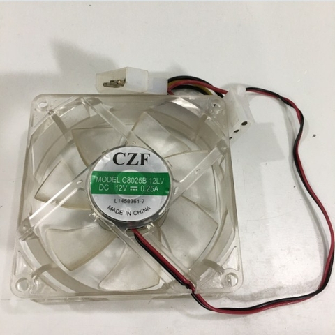 Fan LED CZF C8025B 12LV 80x80x25mm DC 12V 0.25A Connector 2Pin