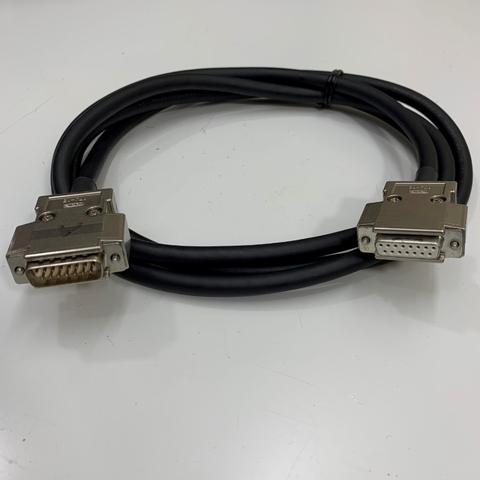 Cáp DDK 17J-15 Plug Connector D-Sub 15 Pin Dài 2M 6.5ft Shielded Cable DB15 Male to Female Sigma 28AWG OD 9.0mm in Japan