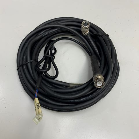 Cáp 7M 23ft Cable Right Angle Hirose 12 Pin Female HR10A-10P-12S(73) to BNC Male DC Plug Y Branch Power Supply Cable 12V DC For All Industrial Gige CCD Camera