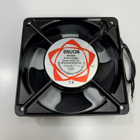 Quạt Làm Mát Thoát Khí SNUON DP200A P/N 2123XSL 119x119x38mm 1 PHASE 220-240VAC 50/60Hz 0.14A Speed Rating