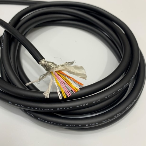 Cáp Tín Hiệu Chống Nhiễu HITACHI AWM E41447-KH STYLE 2464 80C 300V 26AWG x 10PR 20 Core x 0.15mm² Cable OD 8.0mm 3.5 Meter For Encoder Servo Cable