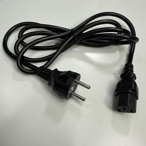 Dây Nguồn 1.8M 6ft  PC/Server AC Power Cord Europe Schuko CEE7 to C13 10A 250V 18AWG 3x1.0mm² Cable Black OD 7.4mm
