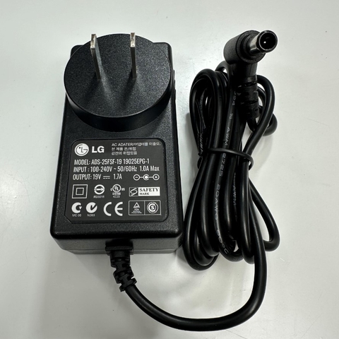 Adapter 19V 1.7A 32W LG ADS-25FSF-19 US Plug Connector Tip Size 6.5mm x 4.4mm For LG Monitor Switching Power Supply