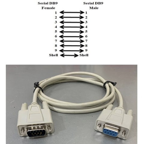 Cáp RS232 Serial Cable DB9 Male to Female 9 Pin Straight Through 1.3M For Communication with Industrial RS232 Data Interfaces