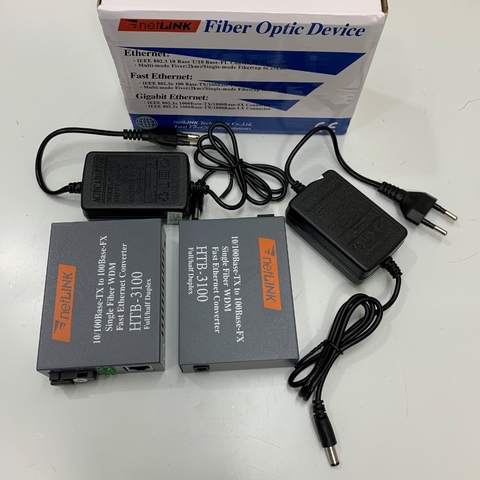 Bộ Chuyển Đổi Quang Điện Media Converter NetLink HTB-3100A/B 25km 10/100TX to 100FX Single Mode Connector SC/UPC Fiber to Ethernet
