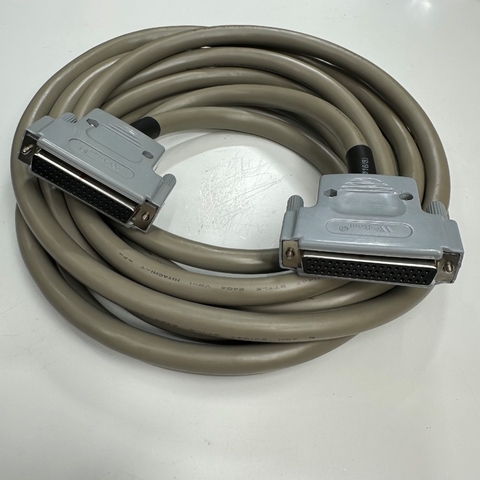 Cáp 5M 17ft SKUCSMN50FF-15 Connector DB50 Female to Female 50 Pin D-Sub 3 Rows Data Shielded Cable Grey OD 13mm For I/O Signal Encoder Servo Drive/CNC Machining Cable/Siemens Simatic