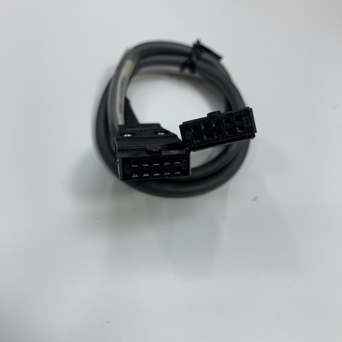 Cáp 0.5M 1.7ft DX210-1DS-500-00A MIL Cable Round IDC 10 Pin Female to Female Pitch 2.54mm E14800 28AWG 80°C 30V OD Ø 5.0mm For I/O Communication CNC/PLC Cable