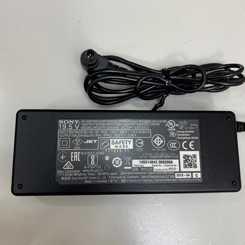 Adapter 19.5V 3.08A 60W Sony ACDP-060S03 Connector Tip Size 6.5mm x 4.4mm For LCD TV DV Bravia Power Supply