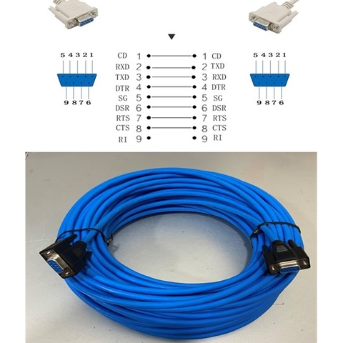 Cáp Kết Nối Cổng Com RS232 DB9 Female to DB9 Female Straight Through Cable Length 25M